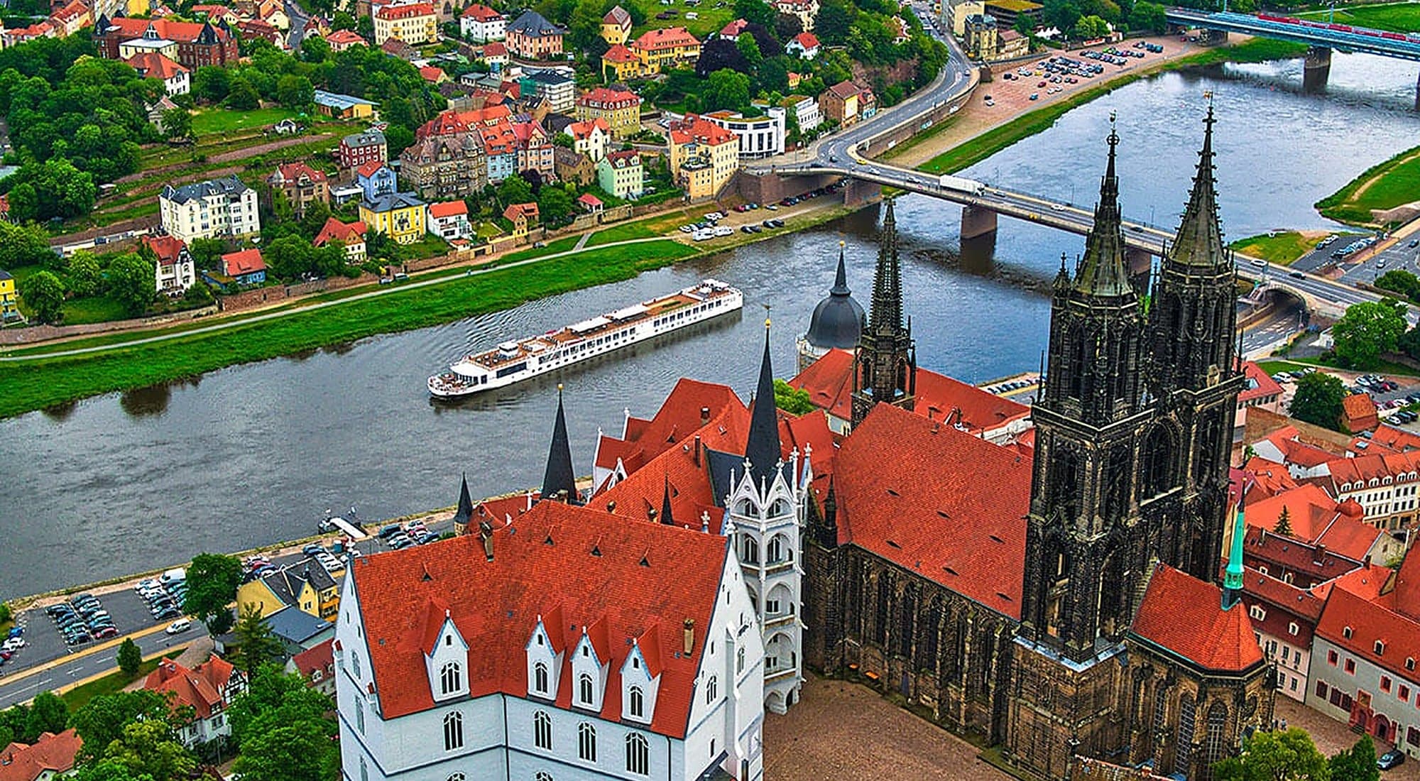 A Viking longship on the Elbe at Meissen